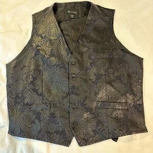 INC International Concepts Black and Gray Vest, Faux Leather